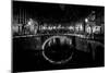 B&W Canal at Night II-Erin Berzel-Mounted Photographic Print
