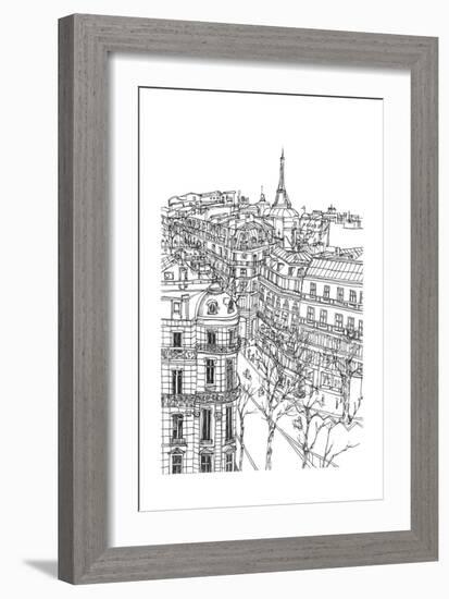 B&W City Scene IX-Melissa Wang-Framed Art Print