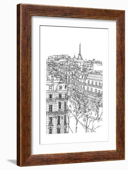 B&W City Scene IX-Melissa Wang-Framed Art Print