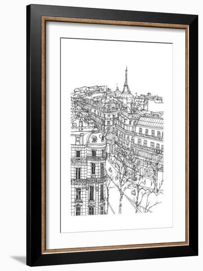 B&W City Scene IX-Melissa Wang-Framed Art Print