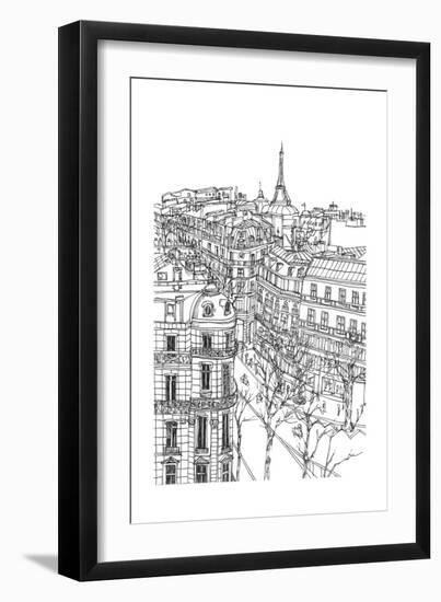 B&W City Scene IX-Melissa Wang-Framed Art Print