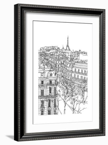 B&W City Scene IX-Melissa Wang-Framed Art Print