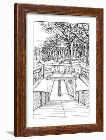 B&W City Scene VI-Melissa Wang-Framed Art Print