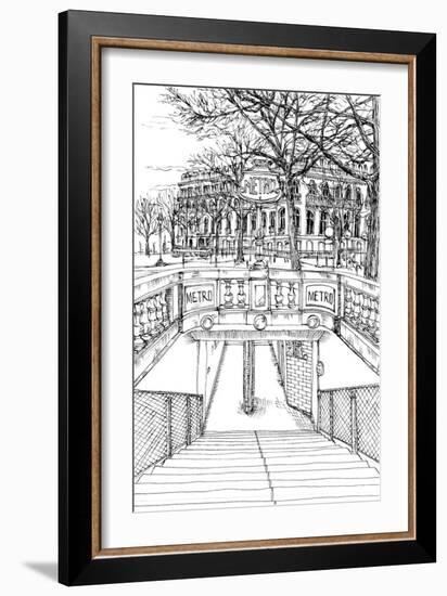 B&W City Scene VI-Melissa Wang-Framed Art Print