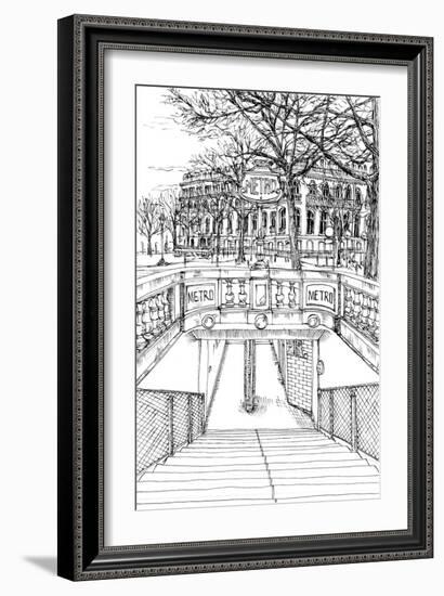 B&W City Scene VI-Melissa Wang-Framed Art Print