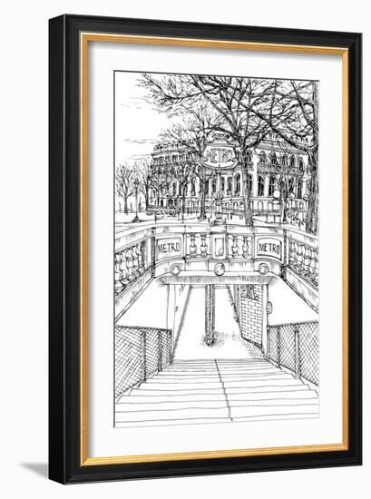 B&W City Scene VI-Melissa Wang-Framed Art Print