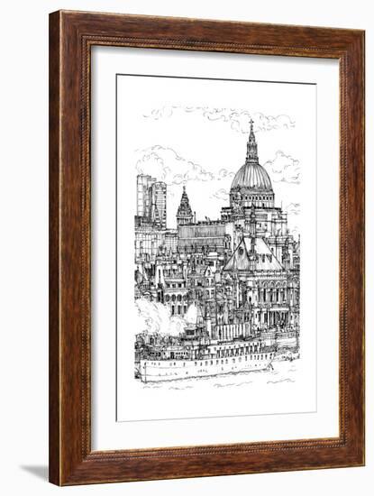 B&W City Scene X-Melissa Wang-Framed Art Print