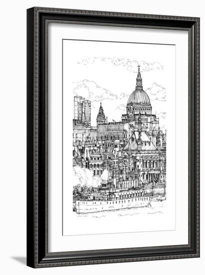 B&W City Scene X-Melissa Wang-Framed Art Print