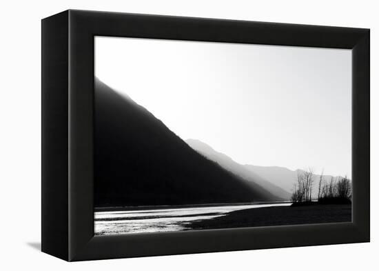 B&W glacial river-Savanah Plank-Framed Stretched Canvas