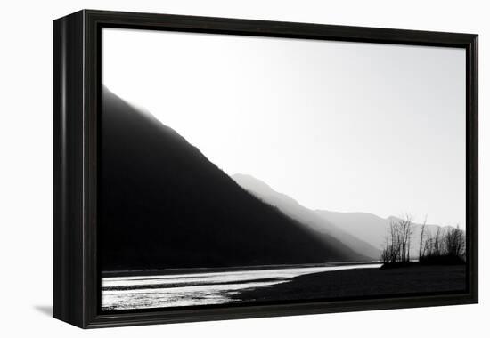 B&W glacial river-Savanah Plank-Framed Stretched Canvas