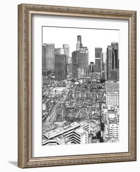 B&W Us Cityscape-Los Angeles-Melissa Wang-Framed Art Print