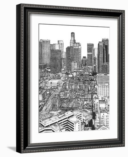 B&W Us Cityscape-Los Angeles-Melissa Wang-Framed Art Print