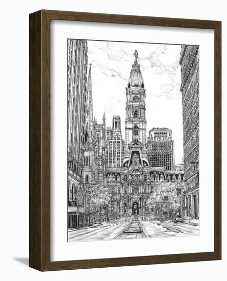 B&W Us Cityscape-Philadelphia-Melissa Wang-Framed Art Print