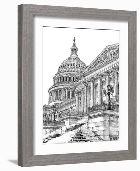 B&W Us Cityscape-Washington DC-Melissa Wang-Framed Art Print