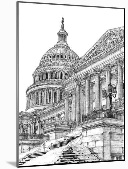 B&W Us Cityscape-Washington DC-Melissa Wang-Mounted Art Print