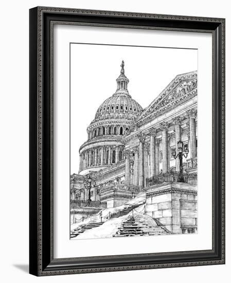 B&W Us Cityscape-Washington DC-Melissa Wang-Framed Art Print