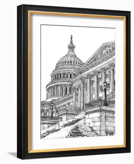 B&W Us Cityscape-Washington DC-Melissa Wang-Framed Art Print