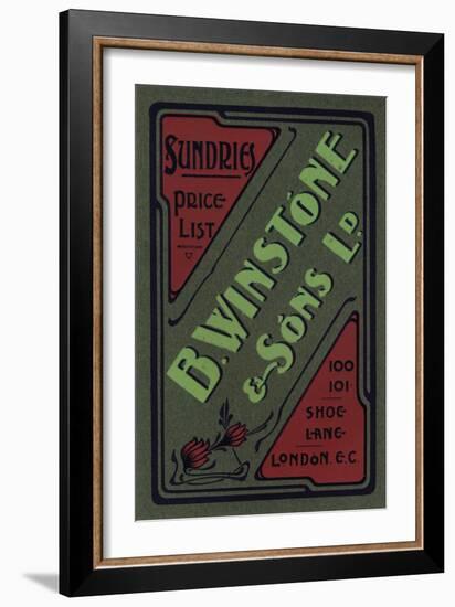 'B. Winstone & Sons Ltd. advertisement', 1907-Unknown-Framed Giclee Print