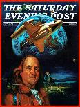 "Franklin and the Space Shuttle," Saturday Evening Post Cover, July 1, 1973-B. Winthrop-Laminated Giclee Print