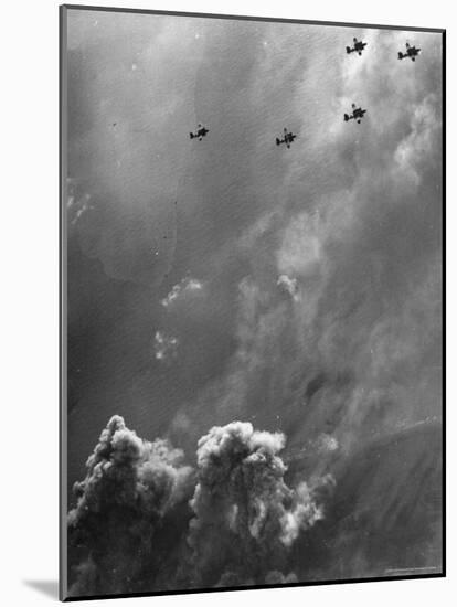 B26 Marauders with Special D Day Markings over Beaches of Cherbourg-Frank Scherschel-Mounted Photographic Print