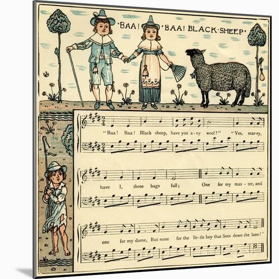 Baa, baa, black sheep-Walter Crane-Mounted Giclee Print