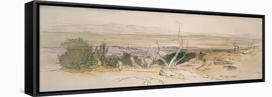 Baalbek from Lebanon, 1858 (Watercolour and Pen and Black Ink with Graphite Indications)-Edward Lear-Framed Premier Image Canvas