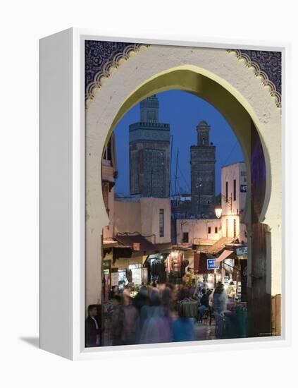 Bab Bou Jeloud Gate, Fes El-Bali, Fes, Morocco-Walter Bibikow-Framed Premier Image Canvas