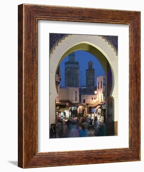 Bab Bou Jeloud Gate, Fes El-Bali, Fes, Morocco-Walter Bibikow-Framed Photographic Print