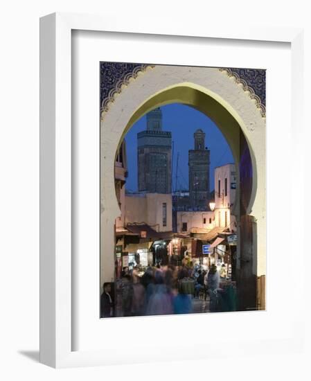 Bab Bou Jeloud Gate, Fes El-Bali, Fes, Morocco-Walter Bibikow-Framed Photographic Print