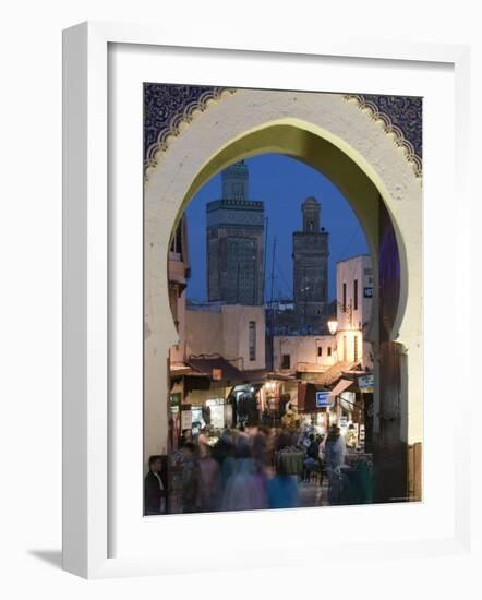 Bab Bou Jeloud Gate, Fes El-Bali, Fes, Morocco-Walter Bibikow-Framed Photographic Print