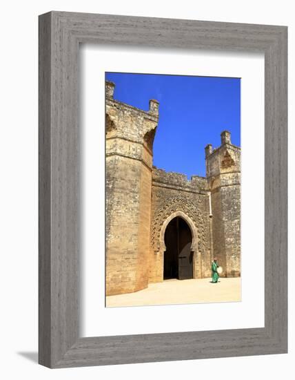 Bab Zaer the Main Gate with Musician, Chellah, Rabat, Morocco, North Africa, Africa-Neil Farrin-Framed Photographic Print