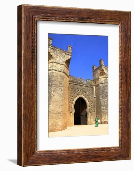 Bab Zaer the Main Gate with Musician, Chellah, Rabat, Morocco, North Africa, Africa-Neil Farrin-Framed Photographic Print