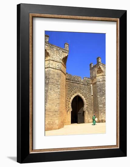 Bab Zaer the Main Gate with Musician, Chellah, Rabat, Morocco, North Africa, Africa-Neil Farrin-Framed Photographic Print