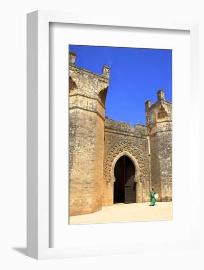 Bab Zaer the Main Gate with Musician, Chellah, Rabat, Morocco, North Africa, Africa-Neil Farrin-Framed Photographic Print