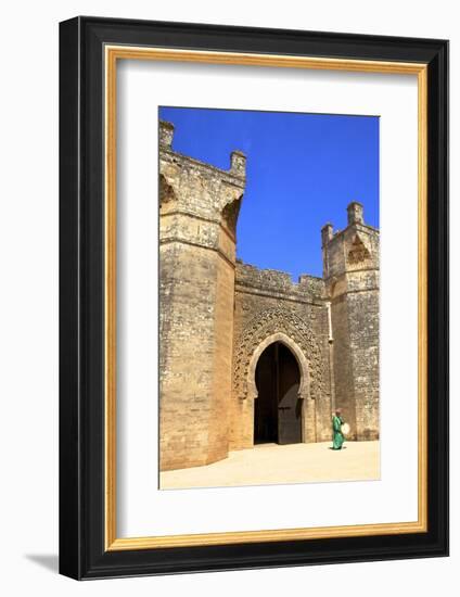 Bab Zaer the Main Gate with Musician, Chellah, Rabat, Morocco, North Africa, Africa-Neil Farrin-Framed Photographic Print