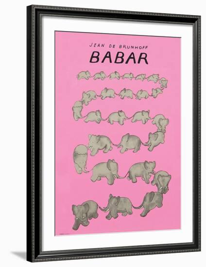 Babar The Pink Carousel-Jean de Brunhoff-Framed Art Print