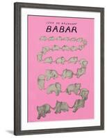Babar The Pink Carousel-Jean de Brunhoff-Framed Art Print