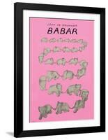 Babar The Pink Carousel-Jean de Brunhoff-Framed Art Print