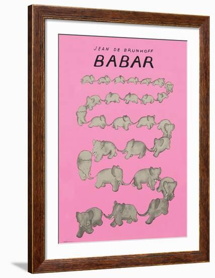 Babar The Pink Carousel-Jean de Brunhoff-Framed Art Print