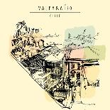 Artistic Freehand Illustration Postcard with a Touristic City View of Canareggio, Venice, Italy, Eu-babayuka-Framed Art Print