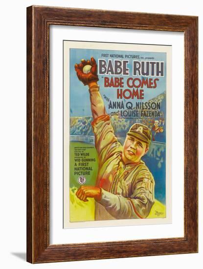 Babe Comes Home, Babe Ruth, 1927-null-Framed Art Print