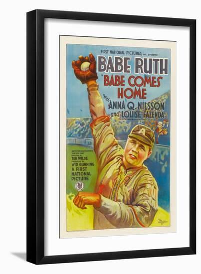 Babe Comes Home, Babe Ruth, 1927-null-Framed Art Print