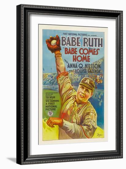 Babe Comes Home, Babe Ruth, 1927-null-Framed Art Print