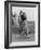 Babe Didrikson, Watching Golf Ball as She Completes Her Swing-null-Framed Photo