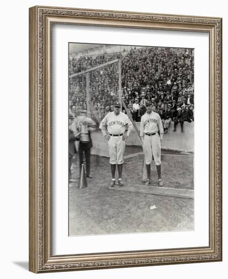 Babe Ruth and Bob Museul, October 18, 1924-Marvin Boland-Framed Giclee Print