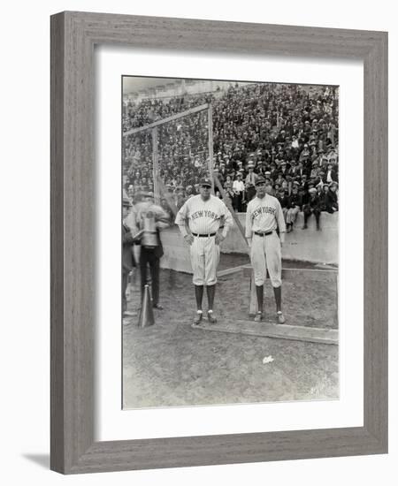 Babe Ruth and Bob Museul, October 18, 1924-Marvin Boland-Framed Giclee Print