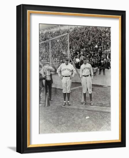 Babe Ruth and Bob Museul, October 18, 1924-Marvin Boland-Framed Giclee Print