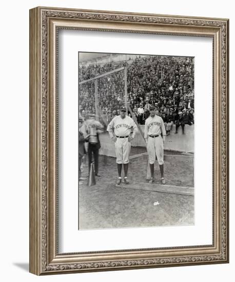 Babe Ruth and Bob Museul, October 18, 1924-Marvin Boland-Framed Giclee Print