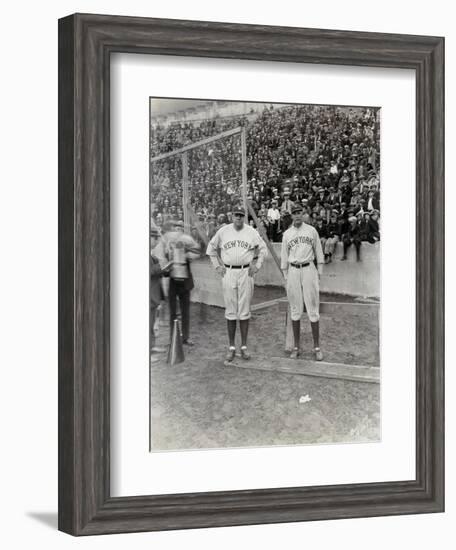 Babe Ruth and Bob Museul, October 18, 1924-Marvin Boland-Framed Giclee Print
