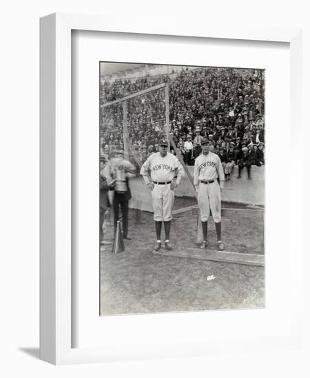 Babe Ruth and Bob Museul, October 18, 1924-Marvin Boland-Framed Giclee Print